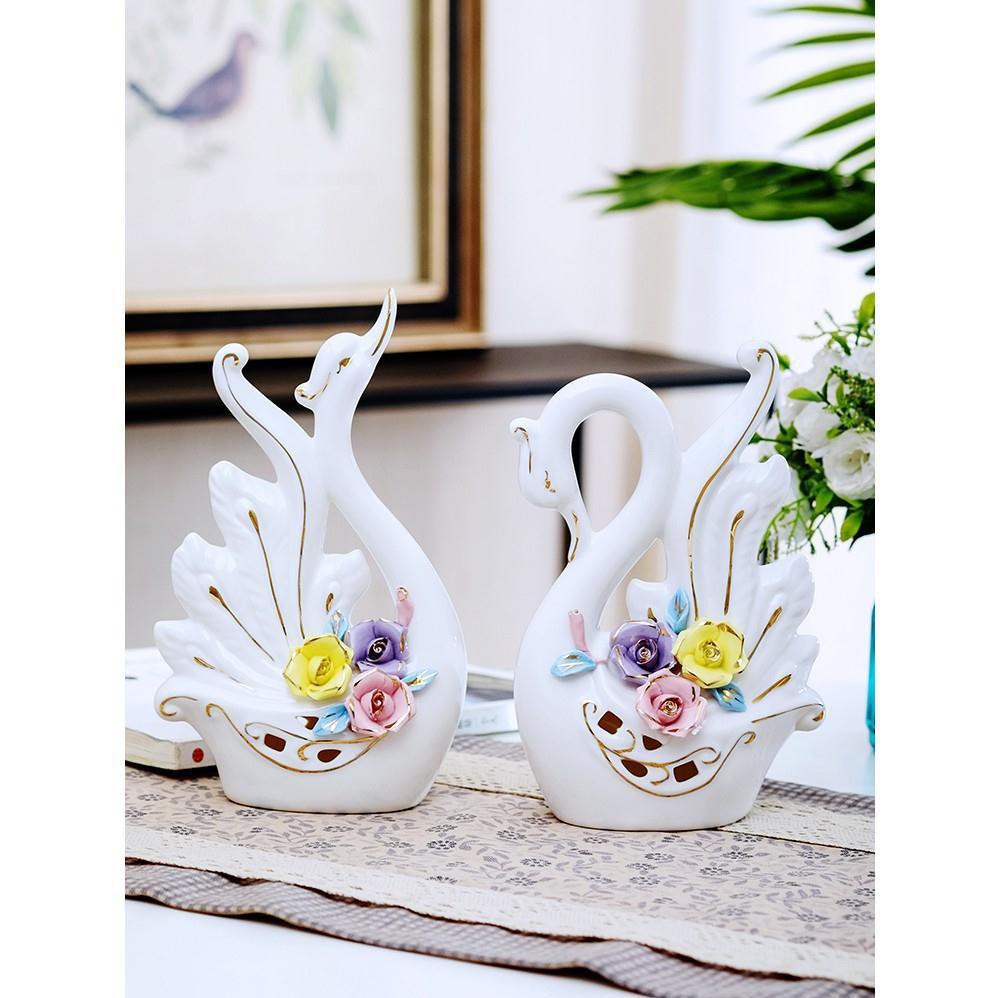 Cặp Thiên Nga Trang Trí Cao Cấp Gốm Sứ Hàng cao cấp Hàng cao cấp