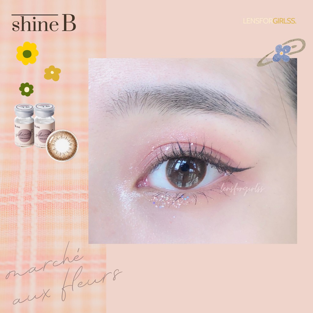 kính áp tròng cận Kính áp tròng SHINE B BROWN của Olens (Hsd 3-6 tháng)