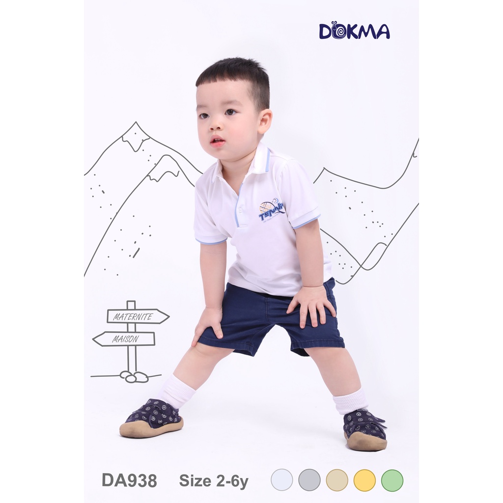 DA938/1017 Áo polo cho bé, áo cổ đức cộc tay cotton Dokma (2-6T)