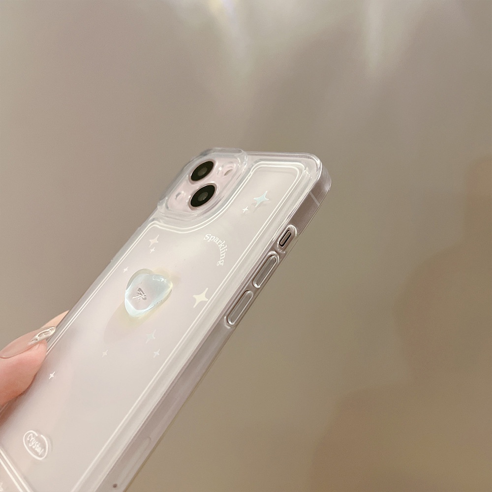 Ốp Điện Thoại Trong Suốt Họa Tiết Trái Tim Pha Lê 3d Cho iphone 7 8 plus xr xs 11 12 13 14 15 mini pro max se 2020
