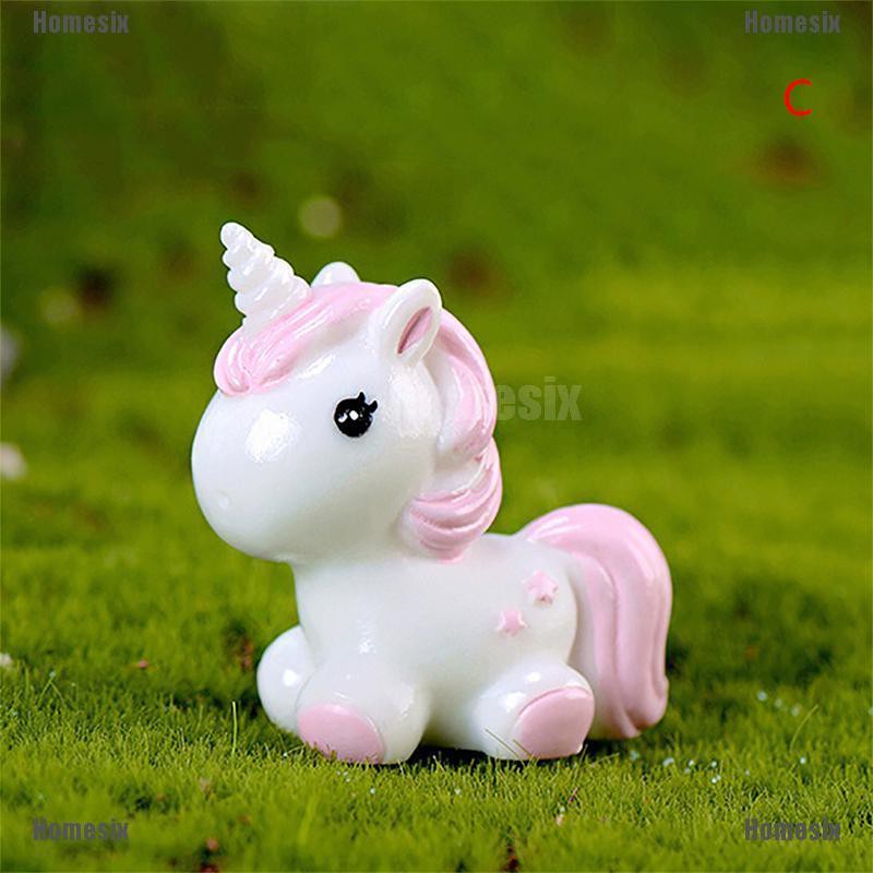 [HoMSI] Cute Unicorn Miniature Figurine Fairy Garden Dollhouse Decor Micro Landscape SUU