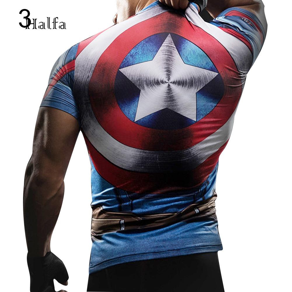Áo thun tay ngắn in hình The Avengers Iron Man thời trang cho nam