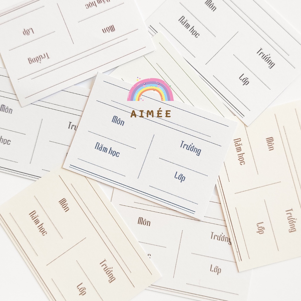 Set 12 nhãn vở dễ thương phong cách Hàn Quốc |design by Aimée|
