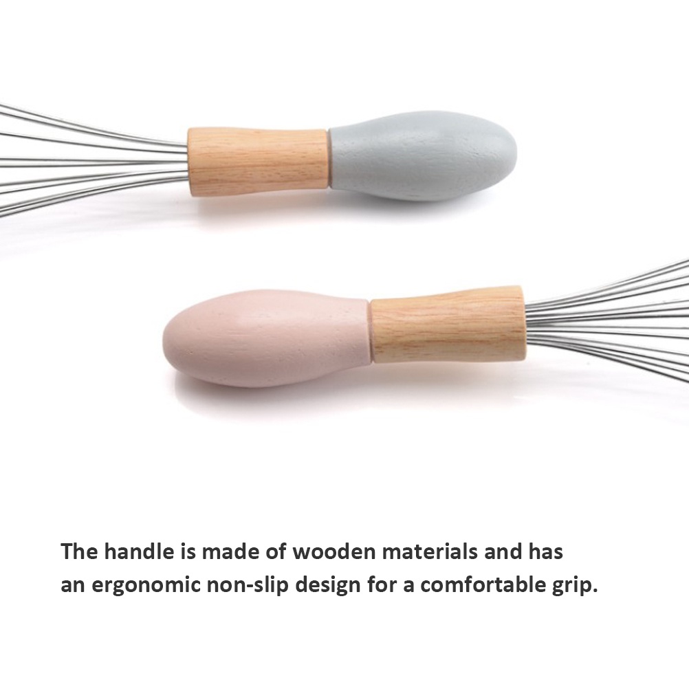 10/12 Inch Stainless Steel Eggbeater Kitchen Wire Egg Whisk with Non-slip Wooden Handle burang
