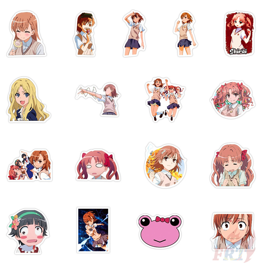 Bộ 50 Miếng Dán Sticker Chống Thấm Nước Họa Tiết Hoạt Hình Misaka Mikoto 02