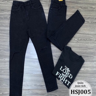 QUẦN JEAN BIGSIZE ĐEN RÁCH HSJ005(32-36)