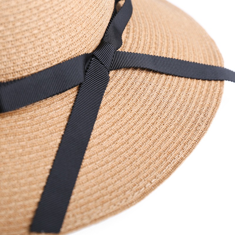 Mũ cói ONZ Studio vành nhỏ thắt nơ - Nón cói đi biển nữ gắn ruy băng, sợi mềm, nhiều màu, phong cách vintage MC01