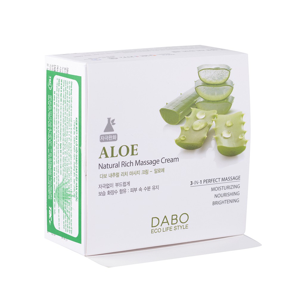 Kem massage mặt và toàn thân làm trắng và tái tạo da Dabo Aloe Natural Cream Hàn Quốc 200ml | BigBuy360 - bigbuy360.vn