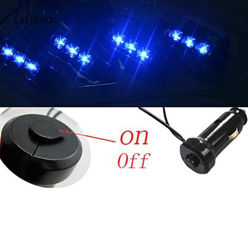 Set 4 bóng đèn sạc trang trí xe hơi 4 trong 1 đa năng tiện lợi