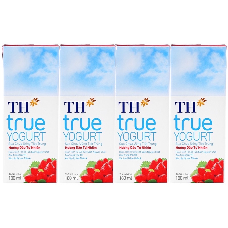 Sữa Chua Uống TH TrueMilk Yogurt - 4 Hộp x 180ml ( giá trừ KM )