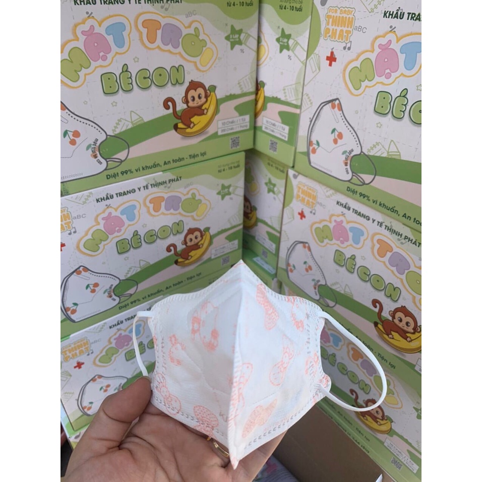 Khẩu Trang Cho Bé Mặt Trời Bé Con (Túi 10 Cái) Khẩu Trang Tịnh Phát Dùng 1 Lần, 3 Lớp, Họa Tiết Dễ Thương Từ 2-9 Tuổi