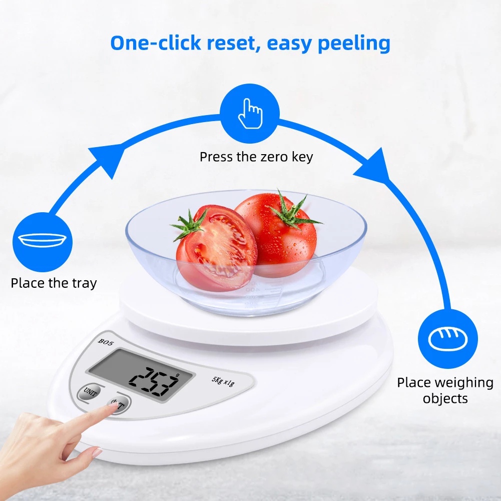 Cân điện tử tiện lợi 5kg / 1 dùng nấu ăn