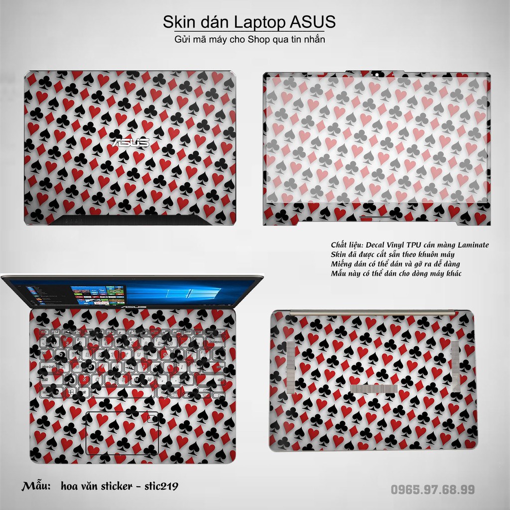 Skin dán Laptop Asus in hình Hoa văn sticker _nhiều mẫu 35 (inbox mã máy cho Shop)