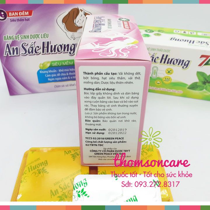 Băng vệ sinh An sắc hương - từ thảo dược