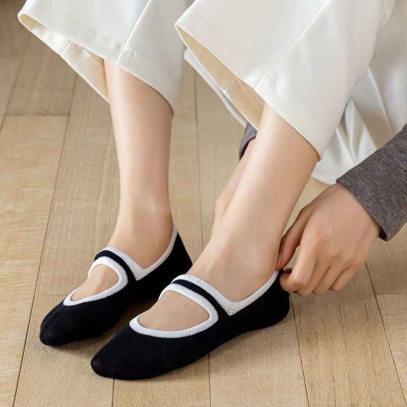 Vớ Thuyền Cotton Mỏng Màu Trơn Cổ Thấp Mẫu Mới Năm 2021 Phong Cách Nhật Bản Dễ Thương Cho Nữ