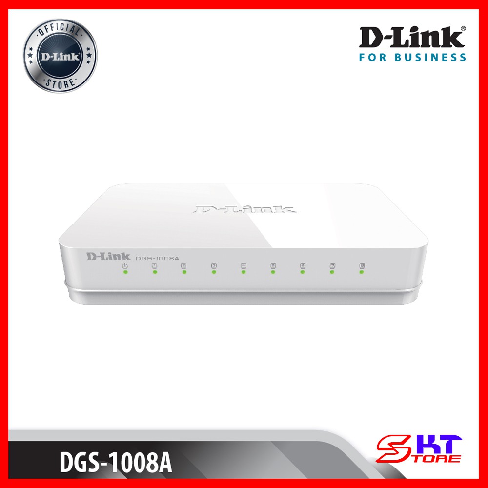 Bộ Chia Mạng Switch 8 Cổng D-Link DGS-1008A Tốc Độ 10/100/1000Mbps - Hàng Chính Hãng