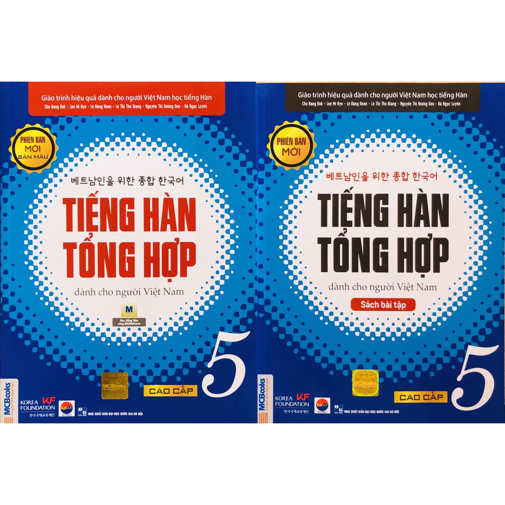 Sách - Combo Tiếng Hàn Tổng Hợp Dành Cho Người Việt Nam cao cấp 5 (SGK + SBT) bản 4 màu