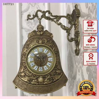 Đồng hồ treo tường TÂN CỔ ĐIỂN hai mặt tạo hình quả chuông  sang trọng DHTT21 - Đồng hồ chạy pin, kim trôi siêu tĩnh âm.