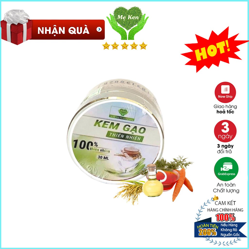 Kem gạo dưỡng trắng da chống nắng Mẹ Ken - trang điểm tự nhiên, sáng hồng mịn màng dạng hũ 30ml