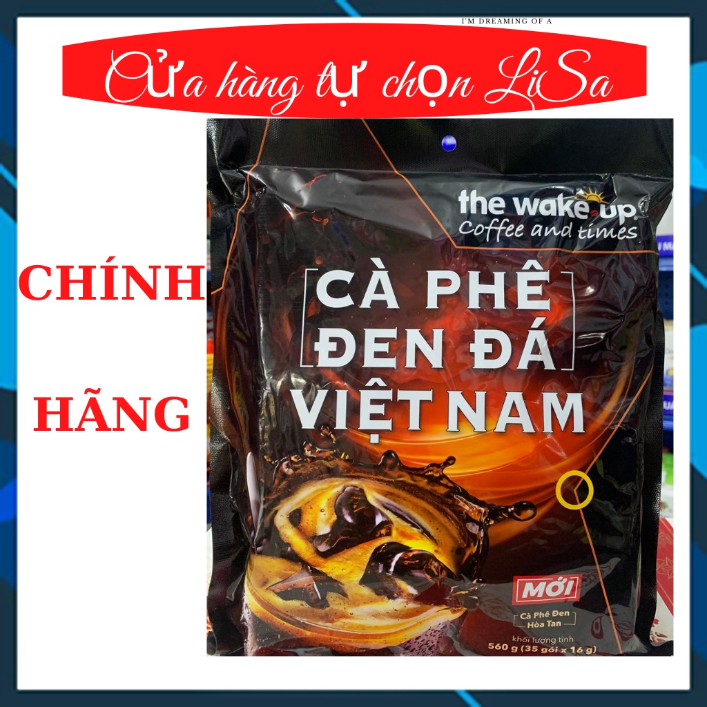 Cafe Wake Up Đen Đá Việt Nam bịch 35 gói x 16g