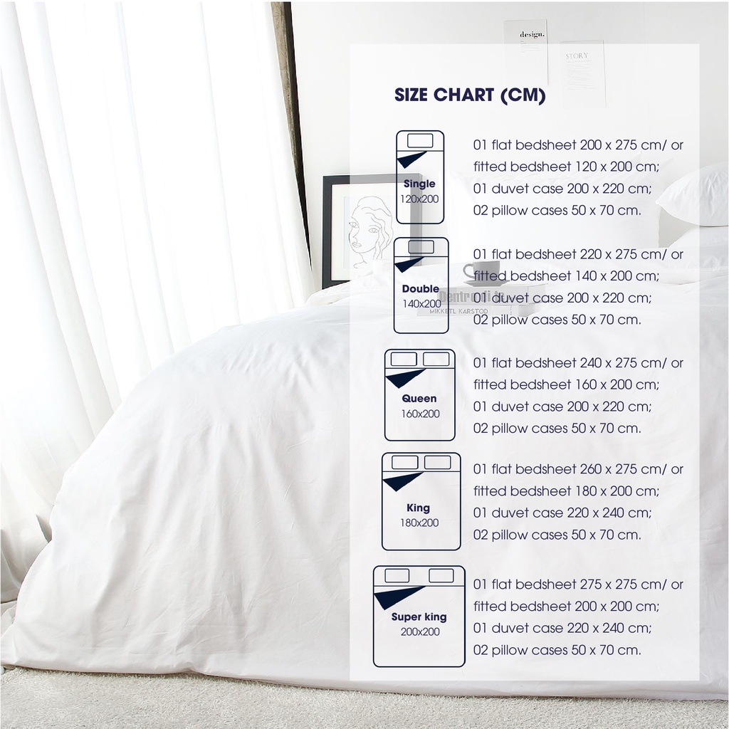 Bộ chăn ga Changmi Bedding 100% cotton lụa tự nhiên siêu mềm mịn mát 4 món