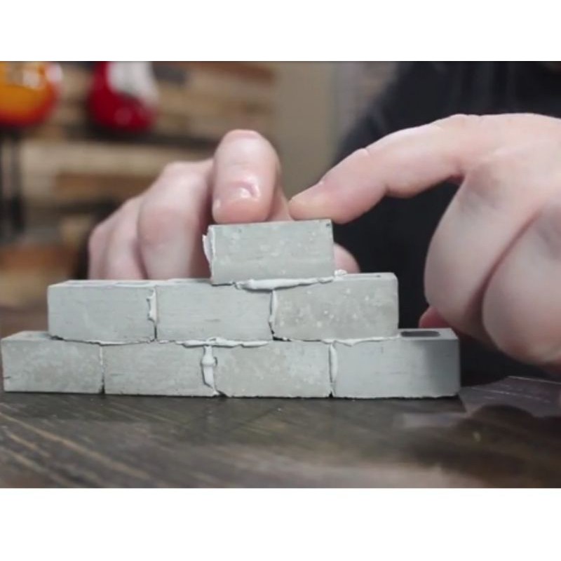 Combo 10 viên Gạch mini (mini brick) xây tiểu cảnh đồ chơi thủ công kích thước 4*2cm
