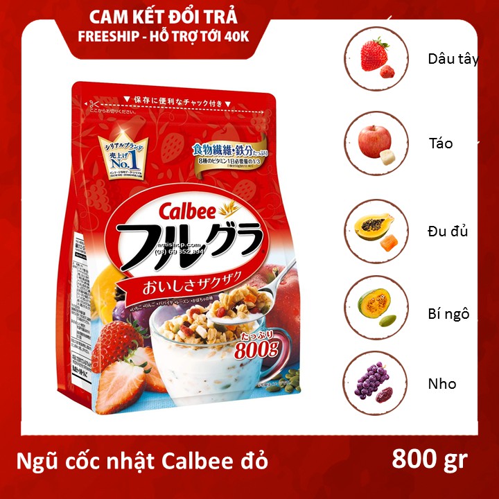 Ngũ Cốc Calbee 800g Nội Địa Nhật Bản | Ngũ Cốc Hoa Quả Callbee sấy khô - Keva