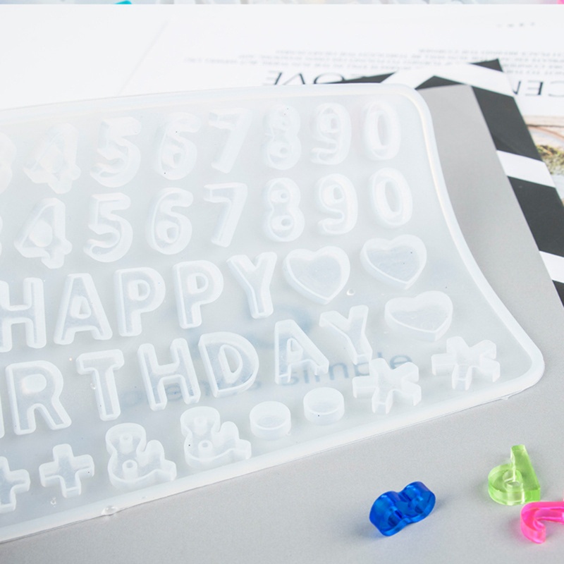 Set 2 Khuôn Silicone Làm Móc Khóa Hình Chữ Cái Tiếng Anh