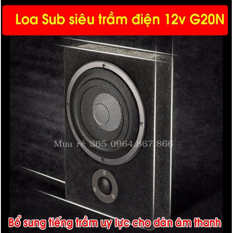 Sub siêu trầm 20 SUB G20NT gầm ghế ô tô  siêu mỏng bass 20 , có loa Tép đánh full, điện 12v
