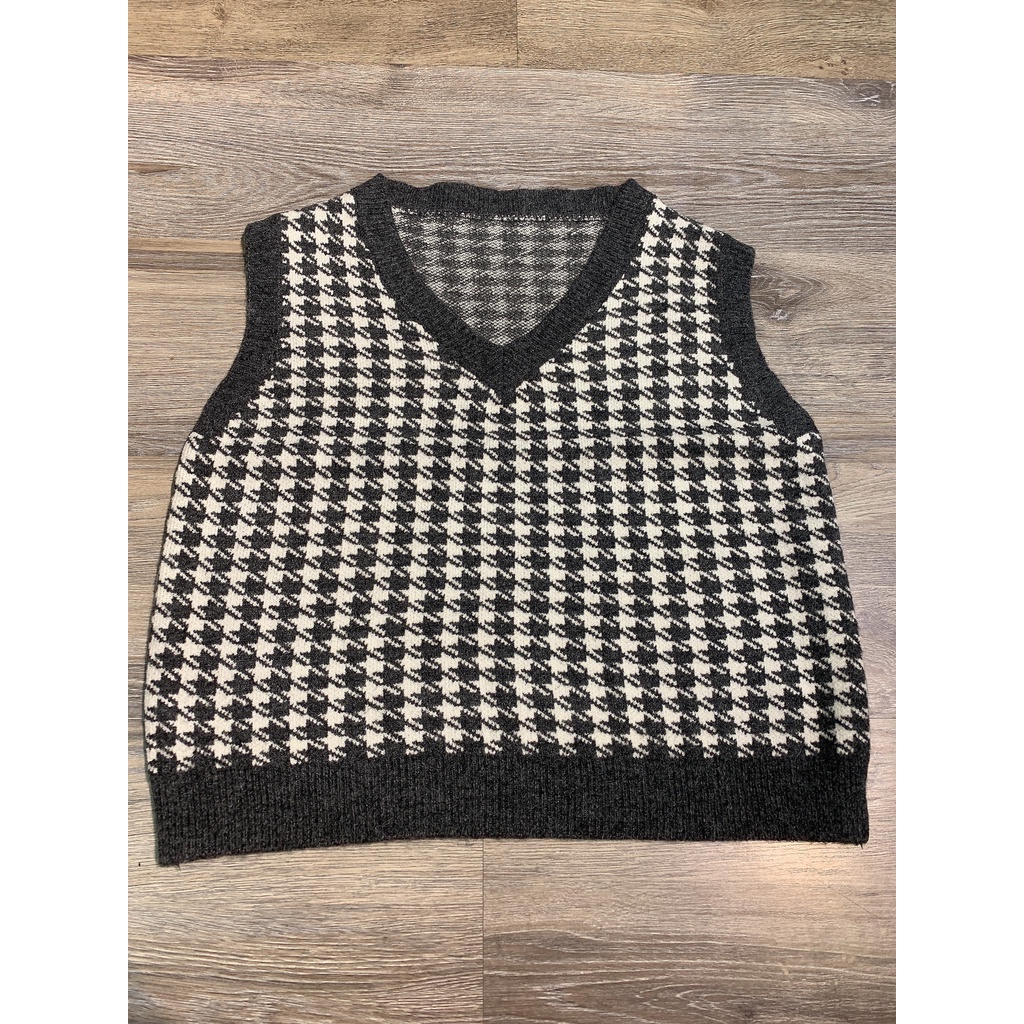 Áo gile nữ hoạ tiết thổ cẩm, Áo gile len ulzzang nữ dáng Hàn Quốc Hanva | BigBuy360 - bigbuy360.vn