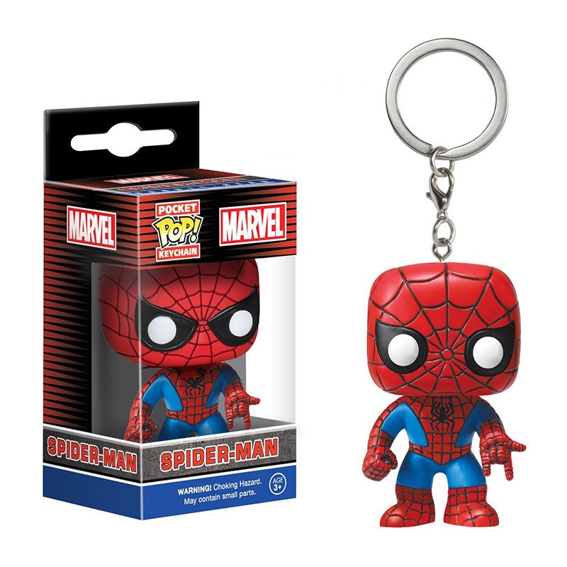 Móc Khóa Funko POP Avengers Spider Man Groot Báo Đen Bằng PVC Làm Quà Tặng Cho Trẻ Em