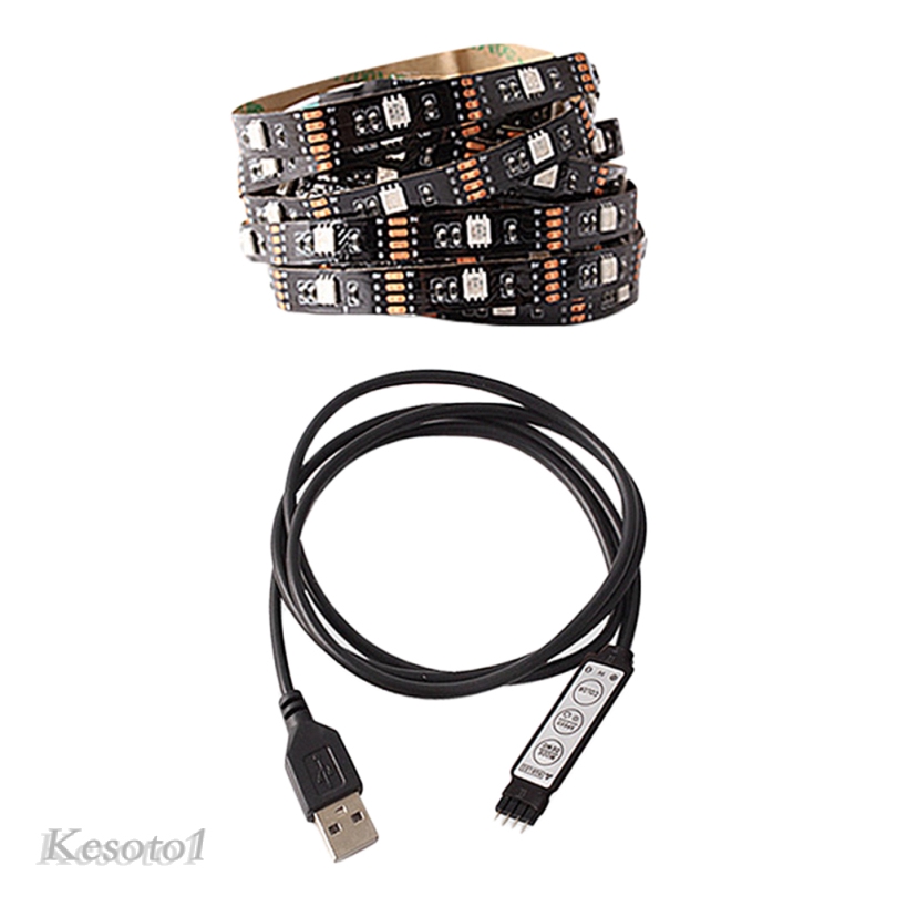 [KESOTO1] RGB LED Strip USB Port Light Tape SMD 5050 Music IR Controller 0.5M 1M 2M