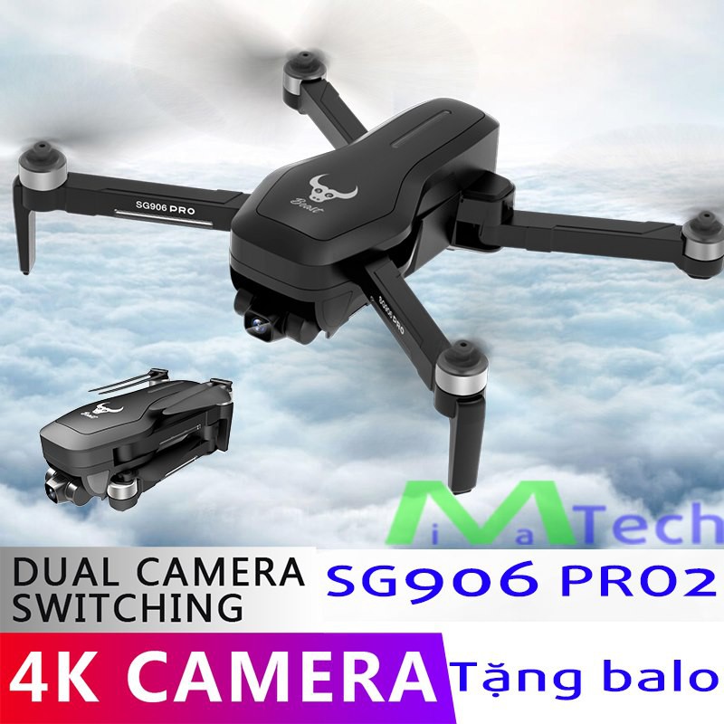 FLYCAM SG906 PRO 2 GIMBAL 3 TRỤC Camera 4K Bay 25 Phút Có GPS Tự Động Quay Về Tặng Balo