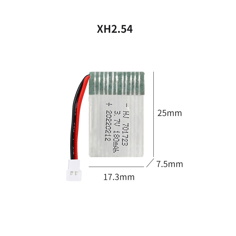 Pin Lipo 3.7V 701723 180mAh 20C jack cắm PH2.0 PH1.25 XH2.54 cho quadcopter, drone, flycam