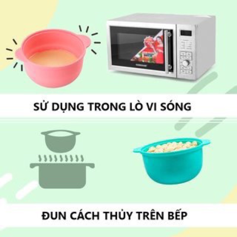 Chén silicon nấu sáp wax lông chịu nhiệt, làm sạch dễ dàng tiện lợi