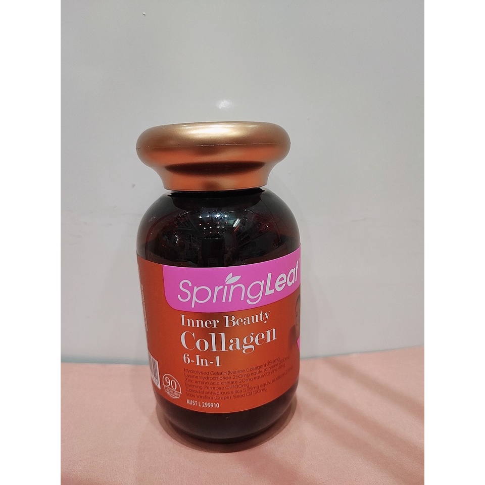 Viên collagen Spring Leaf Inner Beauty collagen 6in1 Advanced chính hãng Úc 90v/180v chống lão hóa đẹp da