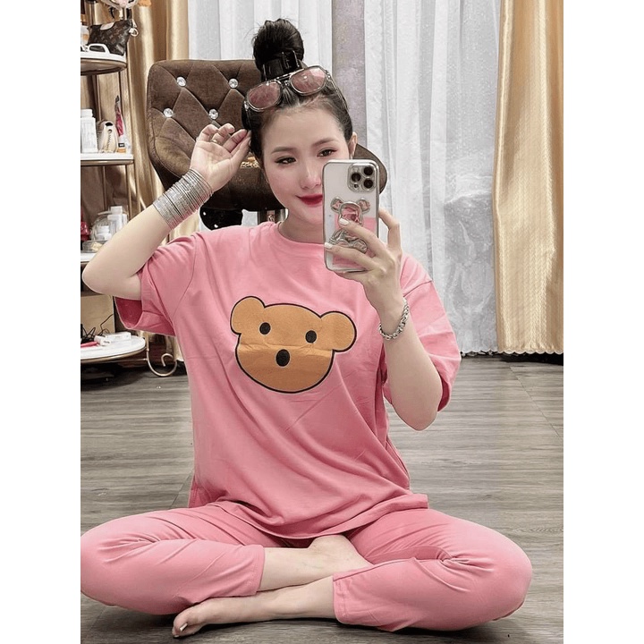 SÉT BỘ NỮ QUẦN DÀI ÁO TAY LỠ IN GẤU CỰC CUTE CHO CÁC CHỊ EM MẶC THU ĐÔNG Ở NHÀ ĐI CHƠI KẾT HỢP TT HHP
