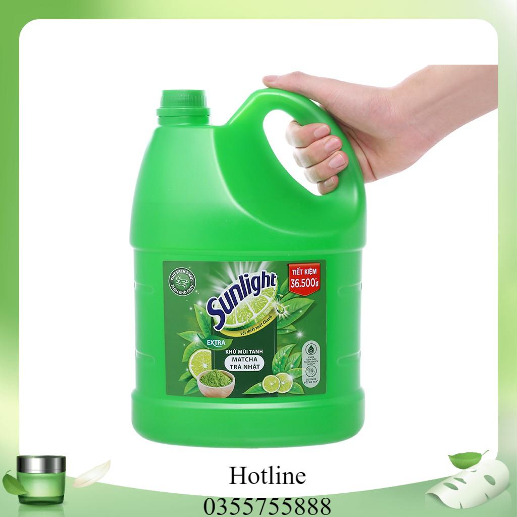 Nước rửa chén Sunlight hương Trà Xanh và Chanh Extra can 3.6kg