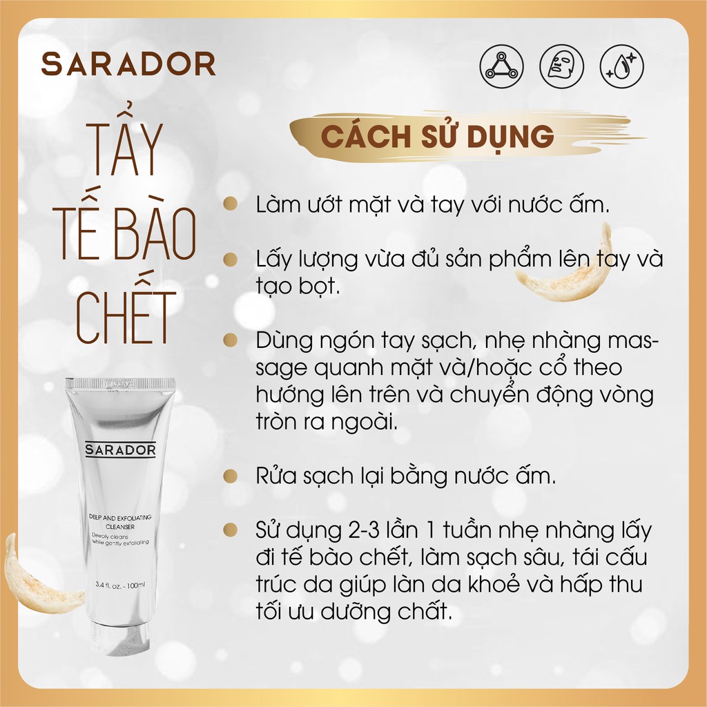 Sữa rửa mặt kiêm Tẩy tế bào chết Sarador(Deep and Exfoliating Cleanser) 100ml | BigBuy360 - bigbuy360.vn