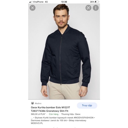 Áo Bomber Geox cho nam