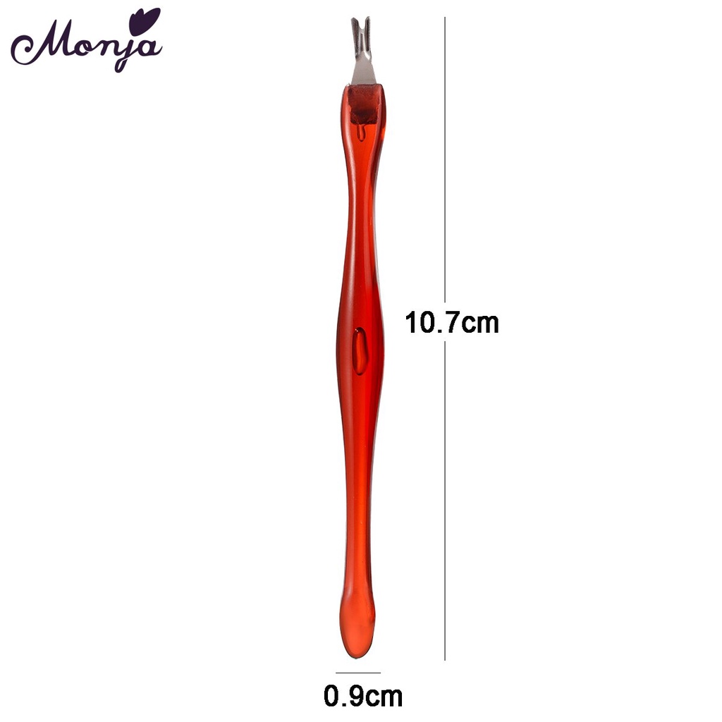 MONJA [Hàng mới về] Dụng cụ đẩy da chết đầu hình nĩa bằng thép không gỉ dùng cho chăm sóc móng màu nâu