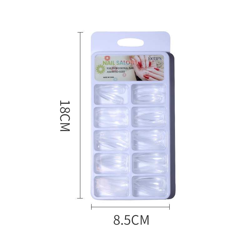 Set 100 Móng Tay Giả Trong Suốt Bảo Vệ Toàn Diện