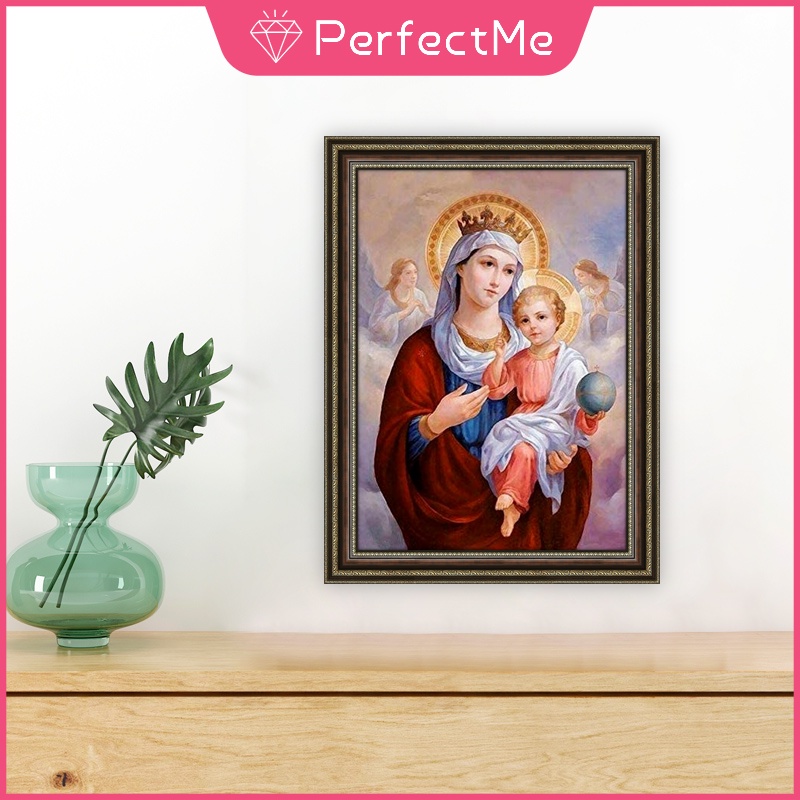 Bộ tranh đính đá 5D DIY kích thước 30X40cm hình đứa trẻ Mary dùng để trang trí nhà