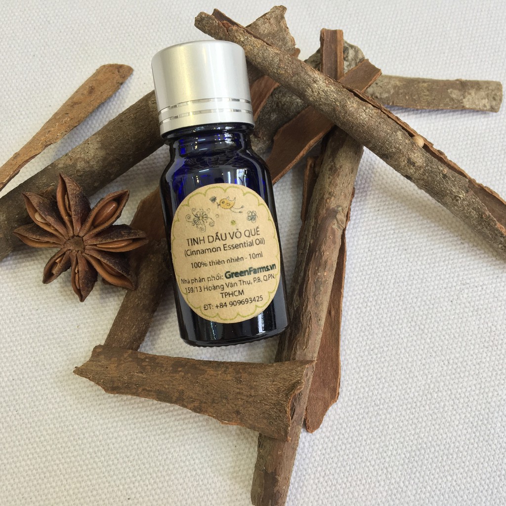 Tinh Dầu Vỏ Quế 10ml Green Farm hương thơm dễ chịu nguyên chất