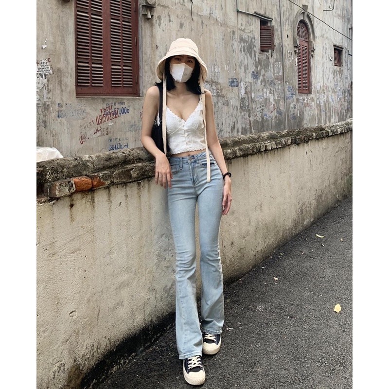 Áo hai dây hoa blance( sẵn )