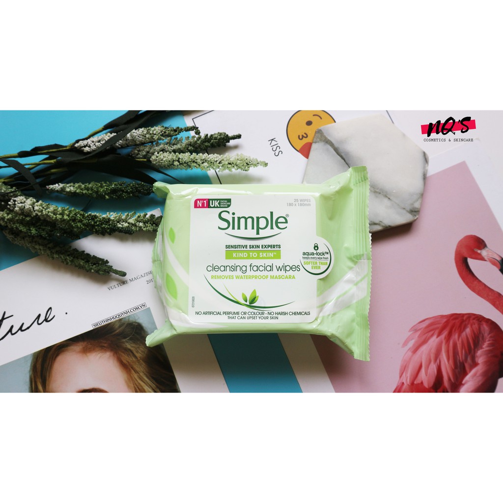 Khăn giấy tẩy trang Simple Micellar Cleansing Wipes (25 tờ)