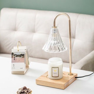 Đèn đốt nến thơm đế đá chỉnh ánh sáng
