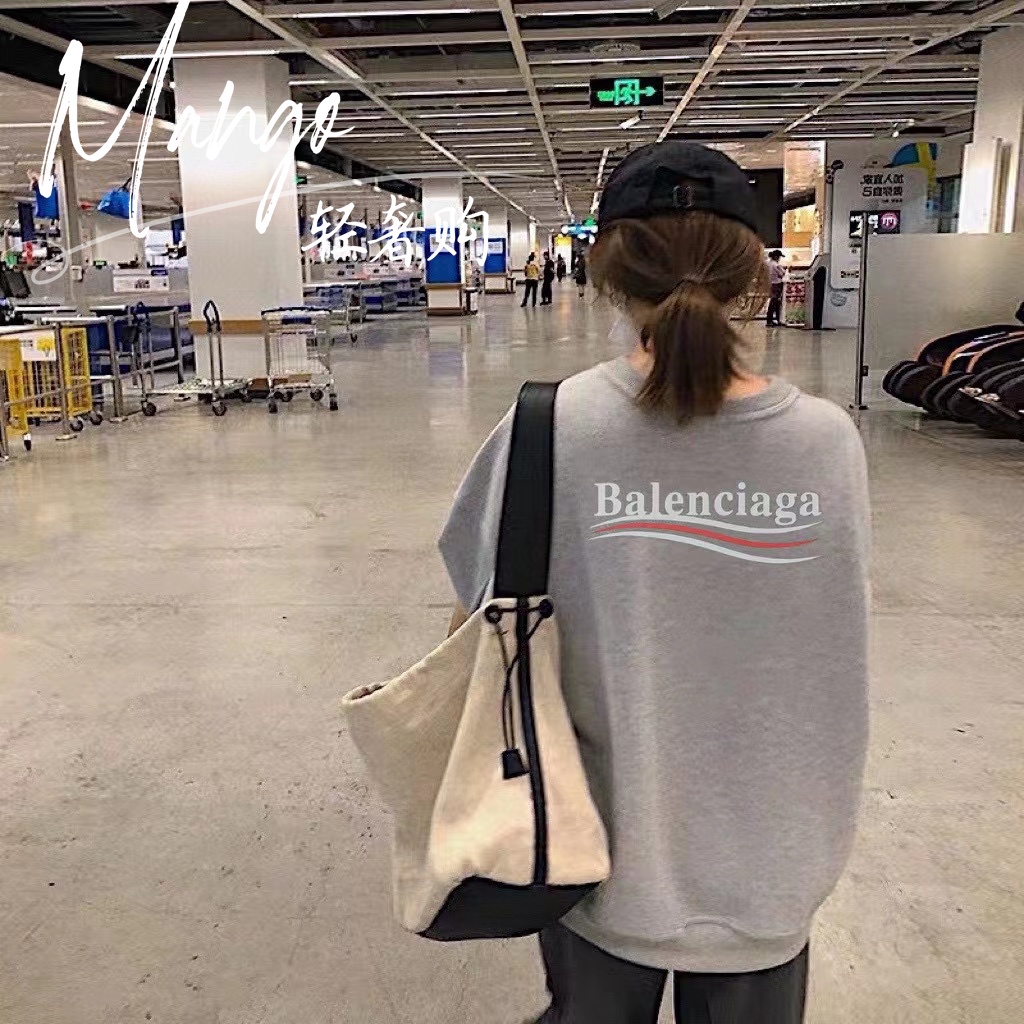 Balenciaga Áo sweater Tay Dài Cổ Tròn In Chữ Và logo Thời Trang Cho Nam Và Nữ