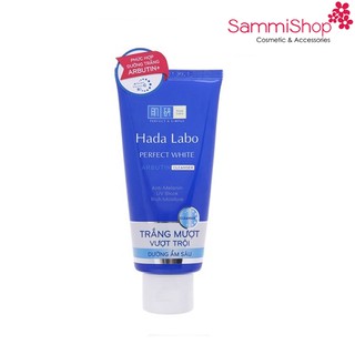 Kem rửa mặt dưỡng trắng Hada Labo Perfect White Arbutin Cleanser 80g (xanh )