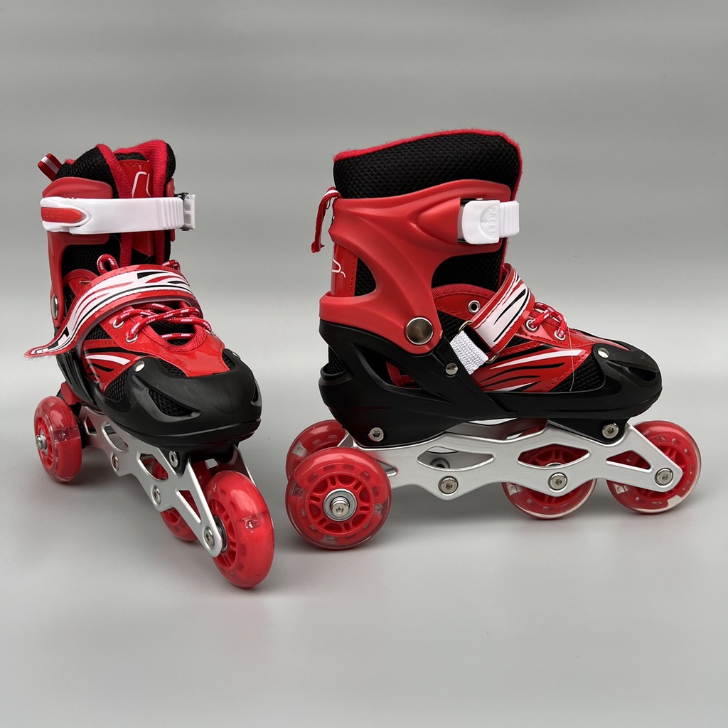 Giày trượt patin trẻ em chuyển bánh từ 1 hàng thành 2 hàng, 8 bánh sáng đèn sport, Giày điều chỉnh tăng giảm được size